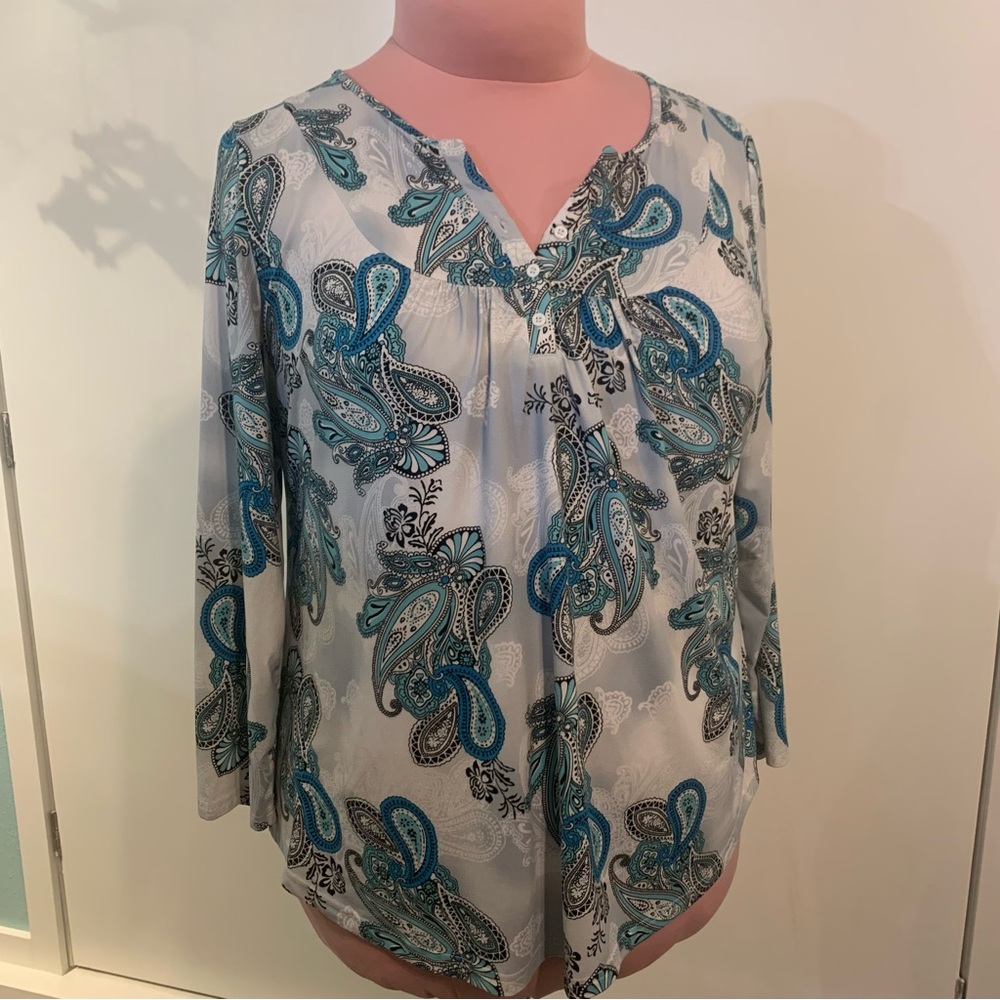 Paisley knit Henley women’s plus 3x